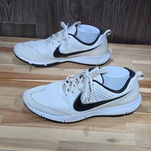 Nike Explorer 2 Spikeless Golf Shoes White Black 849957-100 Mens Size 10.5